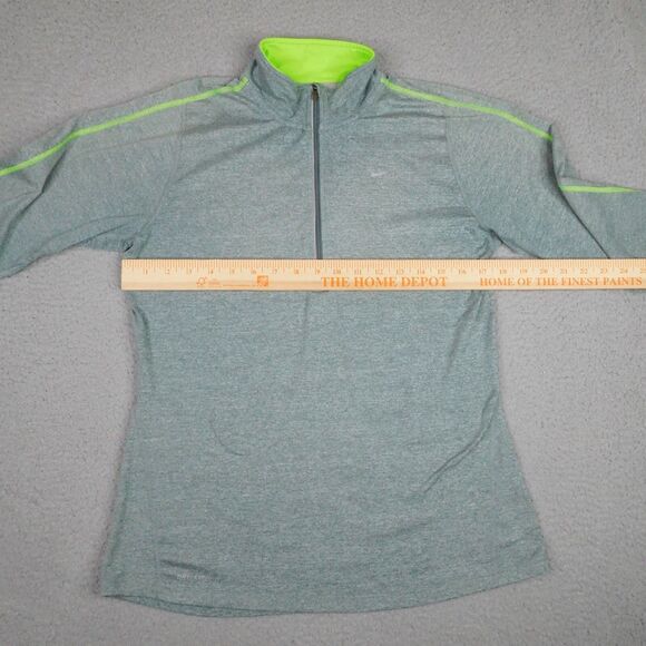 Nike Running Top Womens Medium Green 1/2 Zip Dri-Fit Element Pullover 481320-357 - Picture 10 of 14